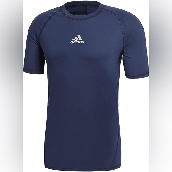 Adidas Training Compression Mesh Back Alphaskin Sport Short Sleeve Crew Neck Tee - Picture 2 of 6